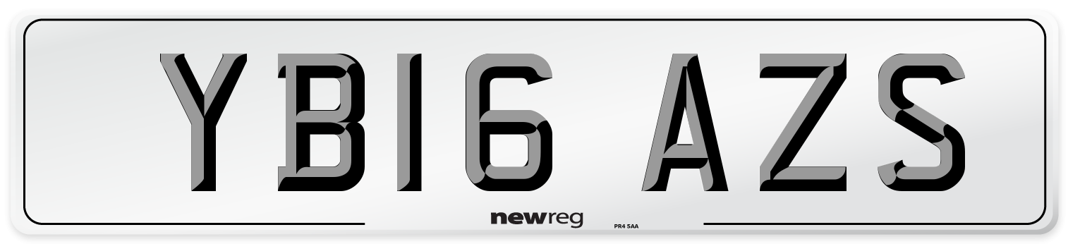 YB16 AZS Number Plate from New Reg